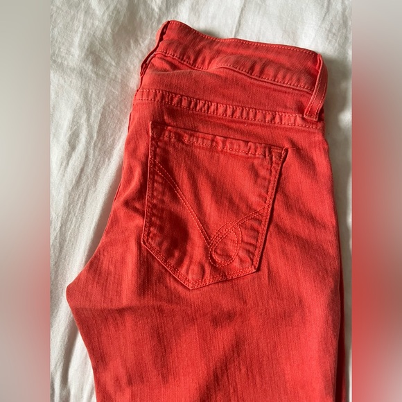 Bebe Salmon Pink / Orange Skinny Jeans - Picture 2 of 3